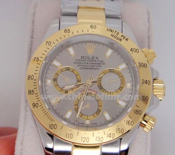 Replica Rolex Daytona 2-Tone Gray Face Man's Watch